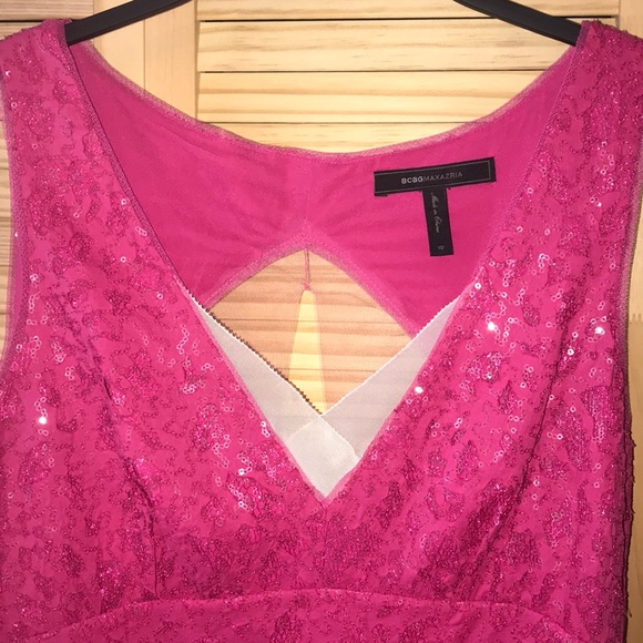 Stunning Pink Beaded BCBG dress - Picture 2 of 16